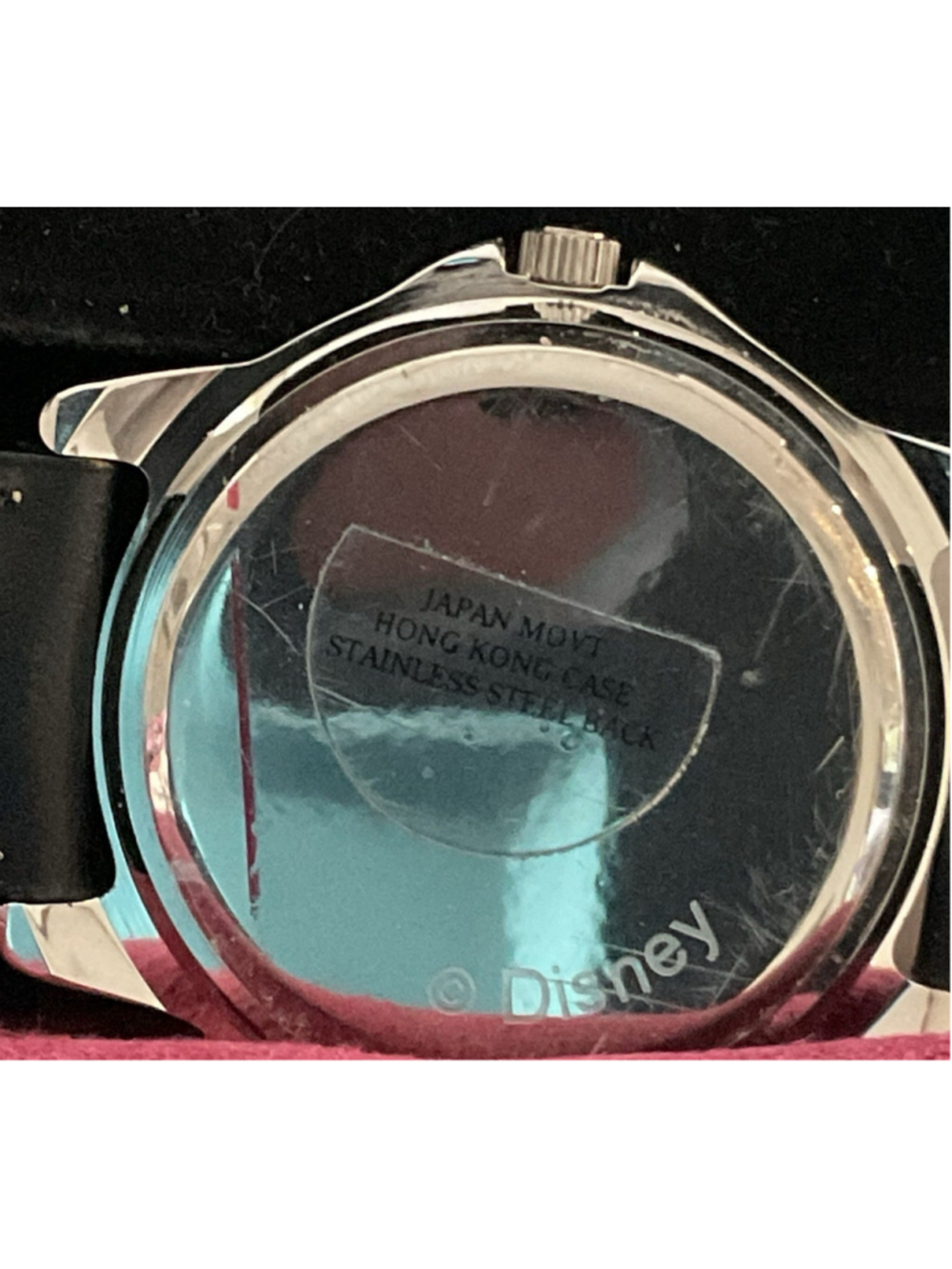 Vintage Disney Mickey Mouse Watch W/Black Leather Strap. Never Worn - Picture 3 of 6